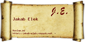 Jakab Elek névjegykártya