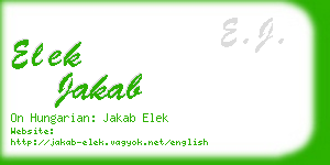 elek jakab business card